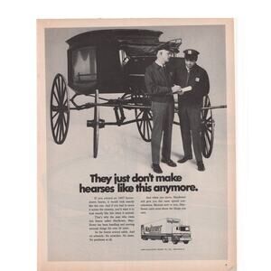 Mayflower Moving Company / Eve Cigarette Advertisement Vintage 1969 Hearse Lady